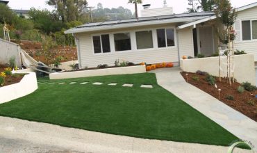 Marin County Artificial Grass with stepping stones