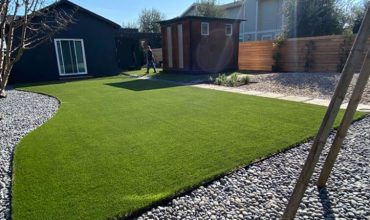 Fake grass project for a backyard in Novato, Marin County, California