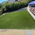 Synthetic grass garden and backyard